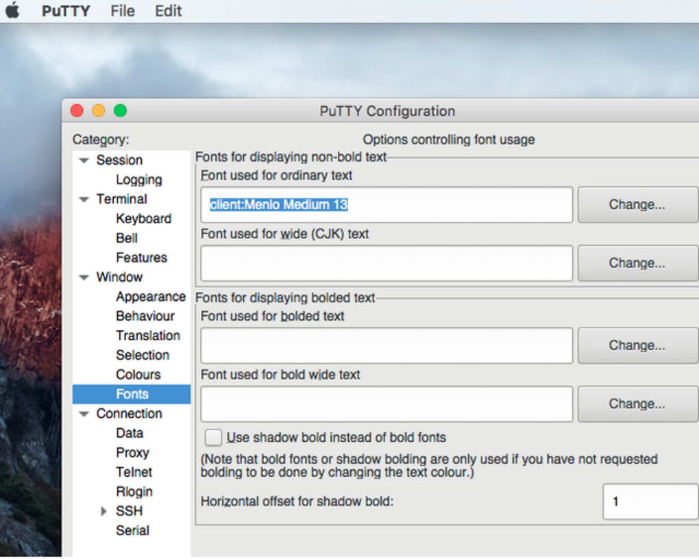 Putty for mac